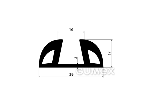 GUMOVÉ PROFILY TVARU "U" - EPDM